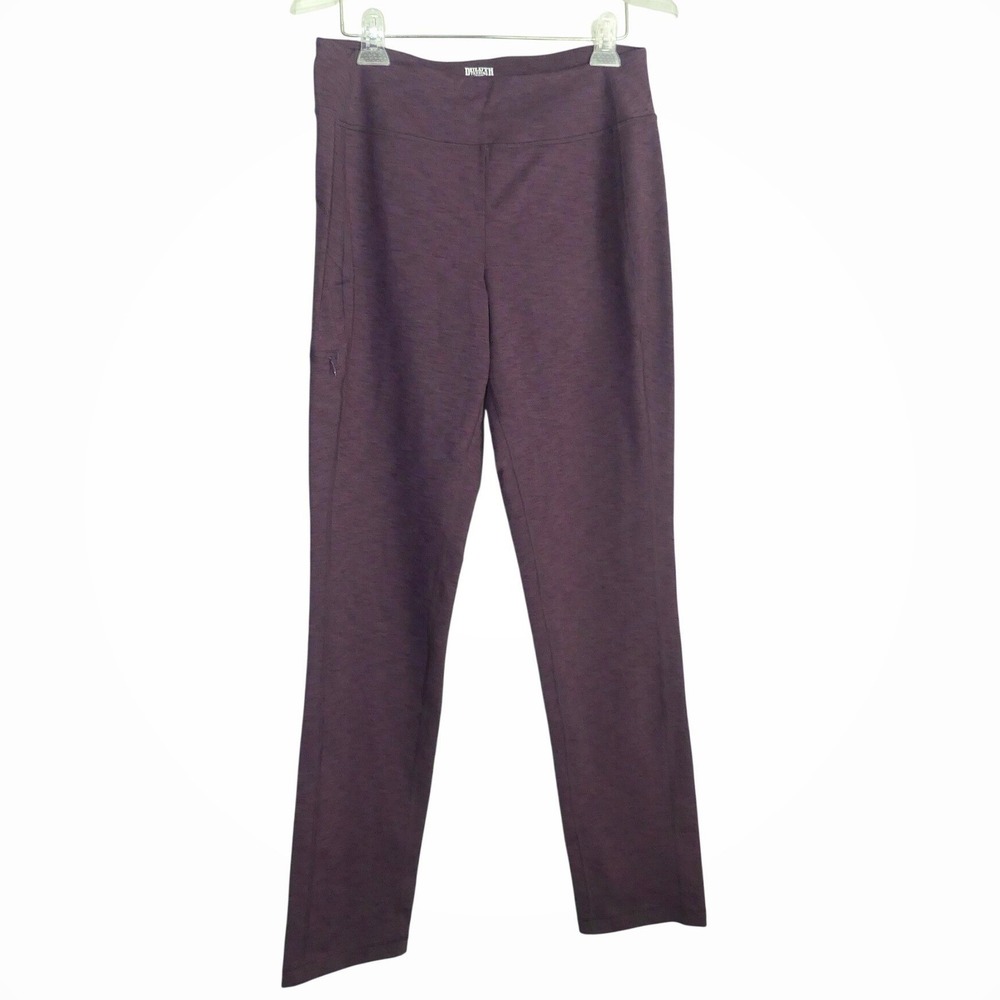 Duluth Trading Noga Straight Leg Pants Purple Heather M 33 Pull On Athleisure